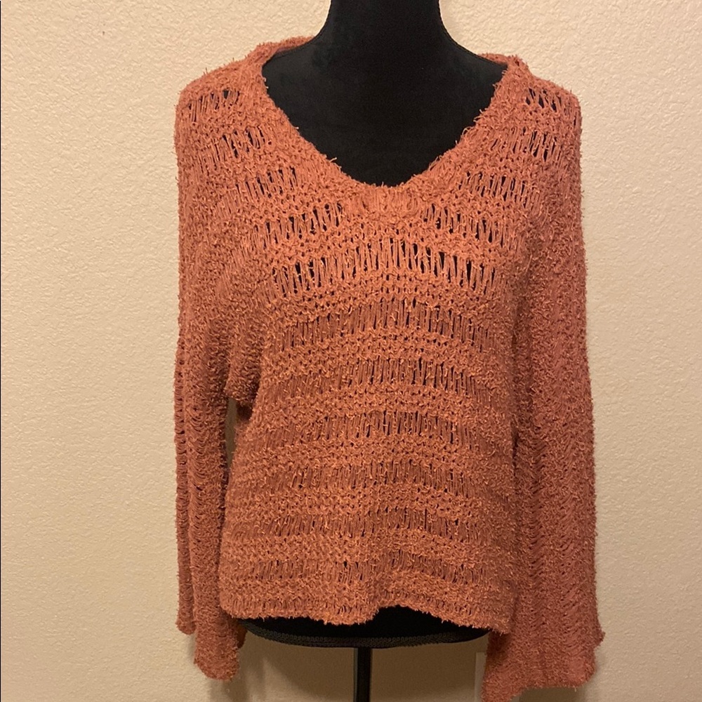 Rust Color Sweater with Relaxed Fit - Picture 2 of 11